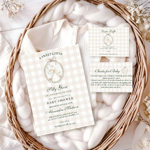 Invitación Cottagecore Tonta Gansa Fiesta de Bebé