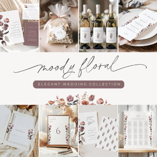 Floral púrpura gracias Pegatina de la boda