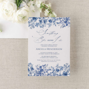 Servilleta De Papel Blue Chinoiserie Floral Bridal Shower Napkin