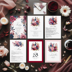 Tarjeta De Recepción Detalles de invitados de prueba de vinos de Borgoñ