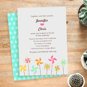 Invitación Boda con temas coloridos del volante