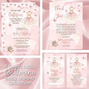 Invitación Little Ballerina Está En Camino Tutu Baby Shower