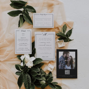 Elegante foto de la invitación a la boda de un mon