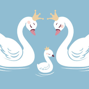 Invitación Pájaro de Baby Shower de cisnes con co-Ed Blue de 