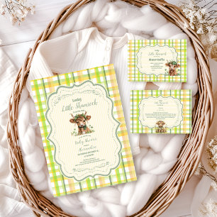 Tarjeta De Recepción Highland Cow Lucky Little Shamrock Diapper Raffle