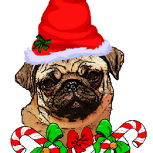 Tarjeta Festiva Navidades de Pug Lovers regalos