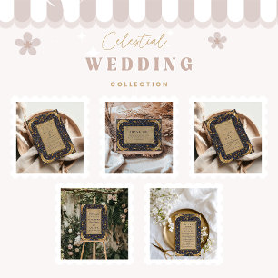 Invitación Boda barroca celestial de medianoche
