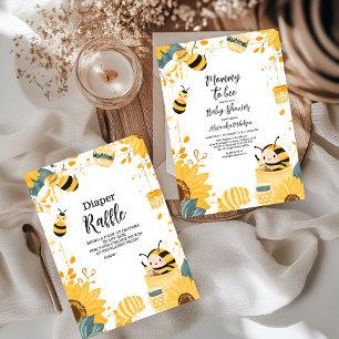 Invitación Vintage mami to Bee Wildflowers Baby Shower