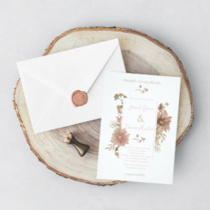 Invitación a la boda cristiana floral de Rubor