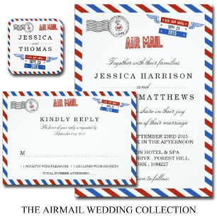 Invitación La moderna colección de Bodas de Airmail
