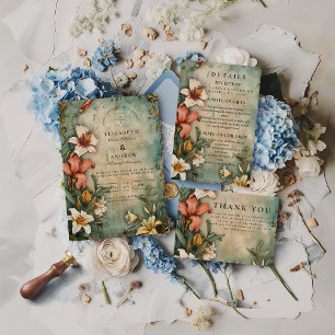 Invitación Boda de Jardín Tropical Vintage