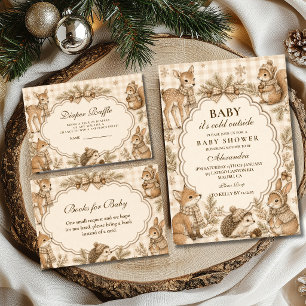 Servilleta De Papel Dulce Baby Shower Navideña en Bosque Neutro