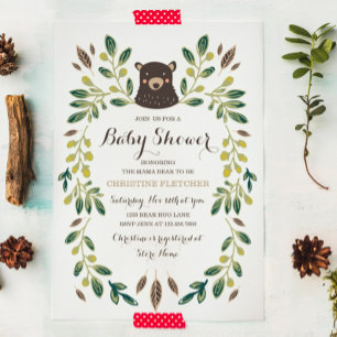 Invitación Baby Shower Bear Cub