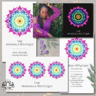Tarjeta De Visita Esotétrico Mandala Futbol Metásico Brillante