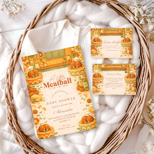 Invitación Chica Dulce Fiesta de Bebé Albóndiga