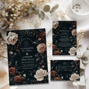 Tarjeta De Agradecimiento Boda floral Art Nouveau de lujo