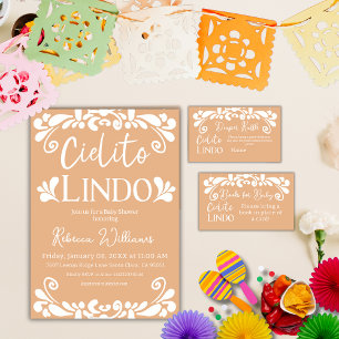 Tarjeta De Recepción Cielito Lindo Fiesta Mexicana Baby Shower Neutral