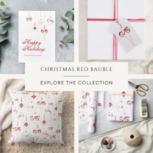 Hoja De Papel De Regalo Ornamentos de Berry Red Navidades Monograma Bauble