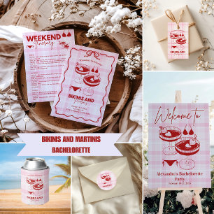 Etiqueta Para Botella De Agua Bikinis Y Martinis Bachelorette