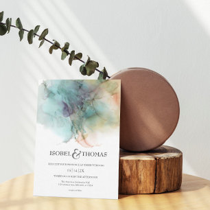 Invitación Resumen de acuarela   Paint Splash Boda