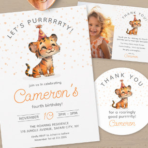 Tarjeta De Agradecimiento Foto de la celebración de cumpleaños de un niño du