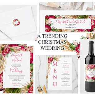 Invitación a la boda de Navidades de vacaciones fe