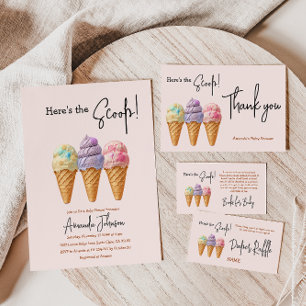 Invitación Dulce helado verano aquí Scoop Baby Shower