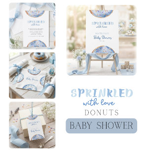 Pegatina Cuadrada Dulce de amor con sprinkles shower de bebé