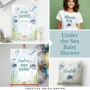 Bajo los libros marinos para la tarjeta Baby Showe