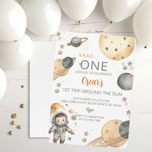 Servilleta De Papel "Space Adventure Watercolor First Birday