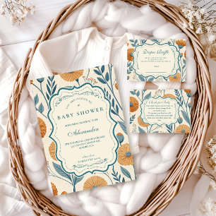 Invitación Jardín de crema Baby Shower Botánico