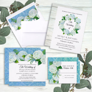 Invitación Rústico elegante Hydrangea Boda de la corona flora