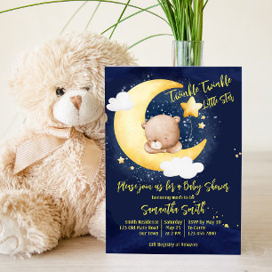 Invitación Twinkle twinkle pequeña estrella de osito de peluc