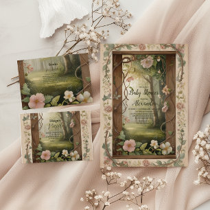 Tarjeta De Recepción Boho Woodland Forest Raffle