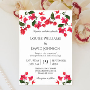 Invitación a la boda de las flores de Bougainville