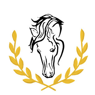 Etiqueta Elegante Equino Blanco Laurel Dorado Regreso