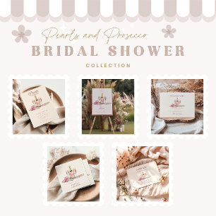 Servilleta De Papel Rubor Bubbly & Pearls Bridal Shower