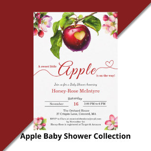 Invitación Una pequeña manzana está en camino   Baby Shower d