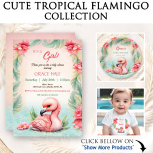 Servilleta De Papel Chica de flamenco rosado de verano tropical Baby S