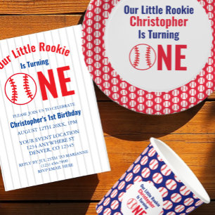 Invitación Primer cumpleaños de Rookie Baseball