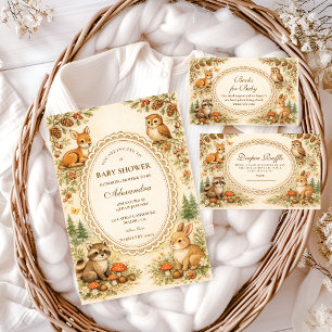 Tarjeta De Recepción Rifa de Pañales del Bosque de Cuentos de Años Ante