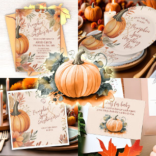 Invitación Cae la especia de calabaza Naranja de Baby Shower 