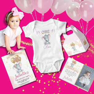 Body Para Bebé Niña Nacida Primer Nacimiento Elefante Cute Uno