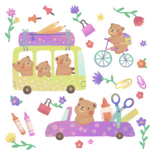 Llavero Ilustración de Teddy para el regreso a clases