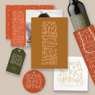 Te deseo una Feliz Navidad con tarjeta roja de fot