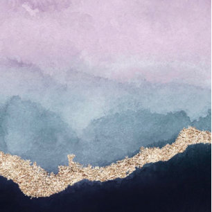 Invitación Agate Boda de oro de color azul turbio morado