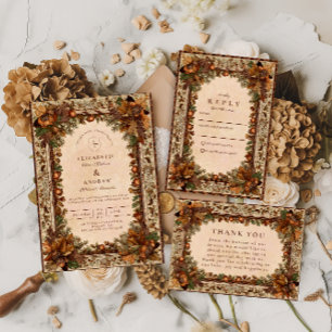 Tarjeta De Agradecimiento Boda de Hoja de Roble de Otoño