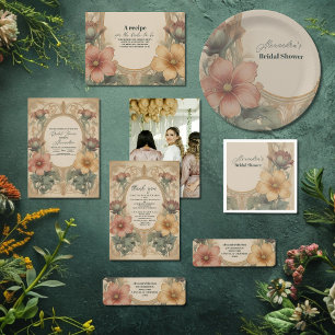 Invitación Vintage Art Nouveau Floral Bridal Shower