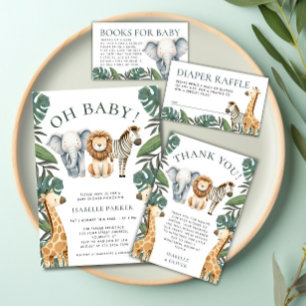 Invitación Chico de animales salvajes de la jungla tropical B