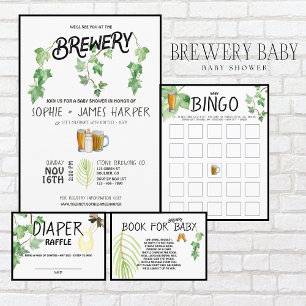 Tarjeta De Mesa Bebé de cervecería - Color - Diaper Raffle Invite 